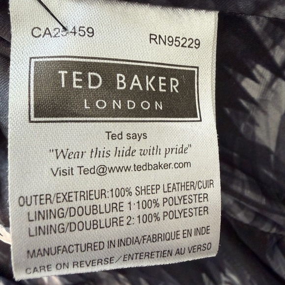 Ted Baker Great Dark Brown Leather Biker Jacket - Picture 5 of 7